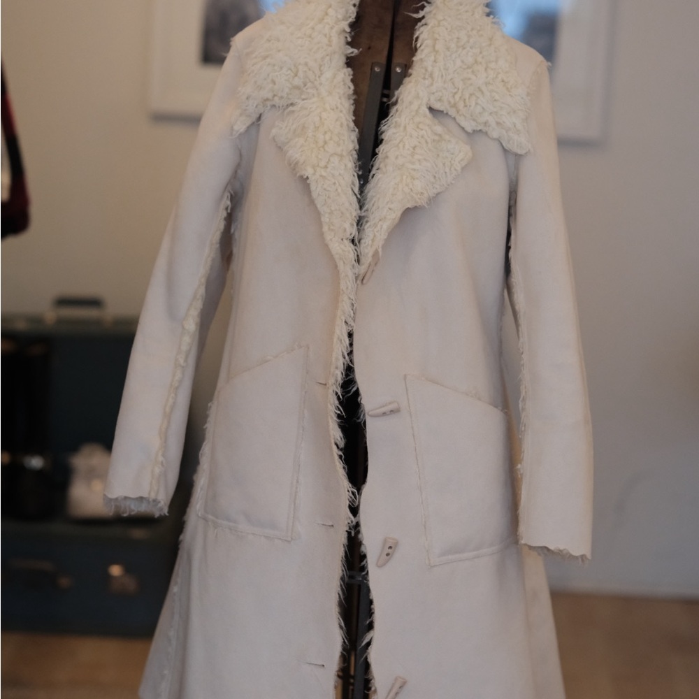 Women's Linda Lundstrom Cream Shearling Coat